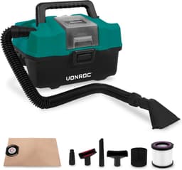 VONROC Compacte alleszuiger / stofzuiger - 20V - Incl. Diverse accessoires – Zonder accu & lader — thumbnail 1