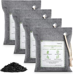Bamboo Charcoal Air Purifying Bags - Large 4×200g - Removes Odors and Moisture - Nature Fresh Air Purifier Bags - Odor Eliminator for Home Car Pets - Bathroom Basement — thumbnail 2