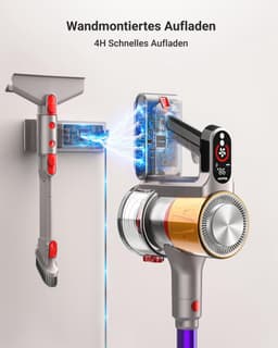 Draadloze Steelstofzuiger 40000Pa met LED Scherm en Wandlaadhouder - 60 Minuten Looptijd — thumbnail 5