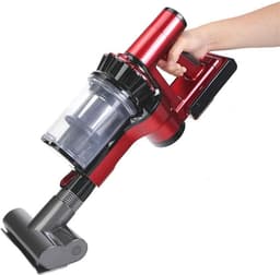 Draadloze Stofzuiger - Handstofzuiger Oplaadbaar - Huishoudelijk Reinigen - Krachtige Zuigkracht 21KPA - 130 Watt - Rood — thumbnail 2