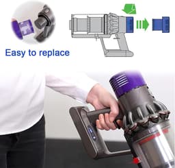 2 stuks V10-filters voor Dyson - Vervangend filter voor de Dyson V10 Cyclone Series Absolute Animal Motorhead Total Clean stofzuiger - Wasbaar en herbruikbaar - Vervangt de V10 — thumbnail 3
