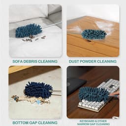 Stofmagnet Set - Plumeau Stoffer - Huis Reinigen - Telescopische Steel - 6 Delig 77 cm - Groen Blauw — thumbnail 4