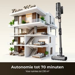 Proscenic P20 Opass - Steelstofzuiger Draadloos –80KPA - 680W - 70Min - Grote 1,5L Opvangbak - 4 zuigmodi - Voor Tapijt Vloeren Autos — thumbnail 2