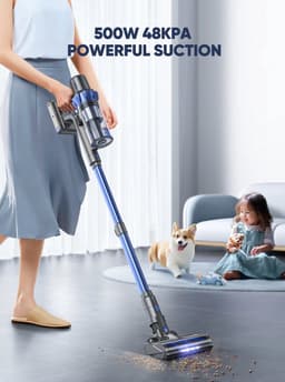 Steelstofzuiger - Vacuum Cleaner - Draadloze Stofzuiger- Kruimeldief Snoerloos - 500W - 48KPA Zuigkracht - Handstofzuiger - Tot 55 Min Oplaadtijd - Anti-Winding Borstel en 1.5L Groot Stofreservoir - voor Tapijt, Vloer & Auto — thumbnail 2