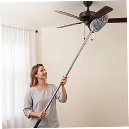 Ventilator Reiniger - Stofdoek Bladen - Huis Stoffen Vrij - Uitschuifbaar Handvat - Tot 140 cm - Grijs — thumbnail 2
