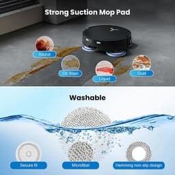 24-delige vervangingsset voor Ecovacs Deebot T50 Pro Omni / T50 Pro Omni Gen2 / T50 Omni robotstofzuiger, inclusief 1 hoofdborstel, 6 stofzakken, 4 filters, 6 zijborstels, 6 dweilpads en 1 reinigingsaccessoire — thumbnail 5