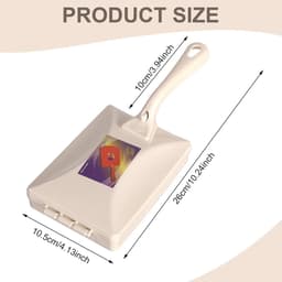 Kruimelveger Handmatig - Kruimelborstel - Snel Opruimen - Dubbele Rolborstels - 26 cm - Beige — thumbnail 3
