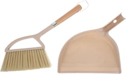 Handveger Stoffer Set - Mini Bezems - Kleine Ruimtes Schoonmaken - Stevige Houten Handgreep - 30 x 24 cm - Beige — thumbnail 1