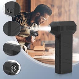 Elektrische Luchtblazer - Krachtige Ventilator - Snel Reinigen - 130.000 Tpm - 16 x 10 x 4 cm - Grijs — thumbnail 3