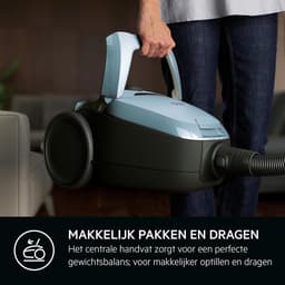 Stofzuiger met zak - Cilinderstofzuiger - Efficiënt schoonmaken - Smart modus energiebesparing - 12 meter actieradius - Lichtblauw — thumbnail 4