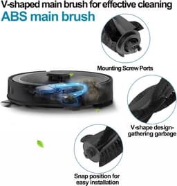 16stuks - robotstofzuiger - Accessoireset - geschikt voor Eufy L60 Hybrid (SES) - L60 - L60 SES - L50 - L50 SES - robotstofzuiger - Met 3HEPA Filters - 1Roller - 4Zijborstels - 5 Mopdoeken - 3Stofzakken - Vervangingsonderdelen — thumbnail 4