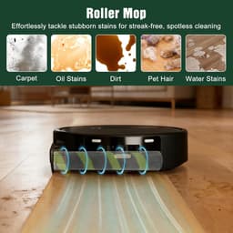 Set van 2 Luxe Reserve Borstelrollen - Geschikt voor iRobot Roomba Max 705 Combo+ & Max 700 Serie - 31cm - Zelfreinigende Roller Mop - Grijs/Groen — thumbnail 4