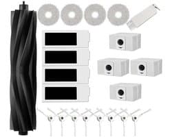 Accessoires Geschikt voor Ecovacs Deebot T20 Omni, T20e Omni: 1 grote rubberen borstel, 4 HEPA-filters, 4 reinigingsdoeken, 8 zijborstels.