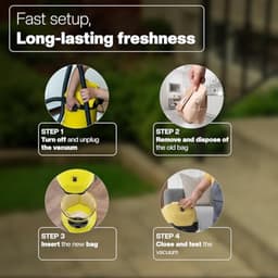 10 stofzuigerzakken voor nat/droogzuigers - Geschikt voor Kärcher WD3 – Vervangende filterzakken [6.959-130.0/69591300] – Vlies met meerdere lagen voor fijnstof — thumbnail 2