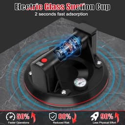 8 Inch Zuiglifter voor Glas en Tegels - Draagkracht tot 300 kg met Manometer — thumbnail 4