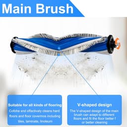 Accessoireset gescht voor Ecovacs Deebot X5 Omni/X5 Pro robotstofzuiger met 1 rolborstel, 2 HEPA-filters, 6 dweilen, 4 stofzakken, 6 zijborstels, 1 reinigingsborstel, reserveonderdelen voor veegmachines — thumbnail 3