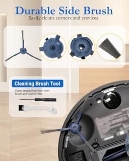 22 stuks reserveonderdelen geschikt voor Eufy Omni C20 stofzuiger, accessoireset met 2 hoofdborstels, 6 zijborstels, 6 dweilen, 6 filters, 1 reinigingsborstel, 1 schroevendraaier — thumbnail 5