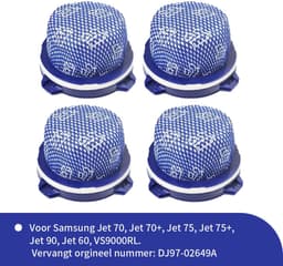 Replacements® Filters geschikt voor Samsung Jet 60 - 75 en 90 series - 4 stuks — thumbnail 1
