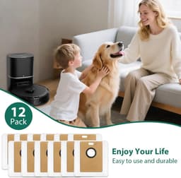 12STUKS Stofzakken reserveonderdelen - geschikt voor Tapo RV30 Max - RV30 Max Plus - RV20 Max Plus - RVA202 - grote capaciteit vliesstoffen - stofzuigerzakken - accessoires - robotstofzuiger accessoireset - reserveonderdelen — thumbnail 2