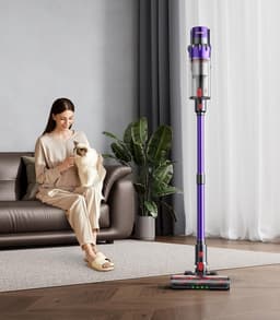 Draadloze Steelstofzuiger 50 kPa – 600W – 65 min Accuduur – Met Wandlaadstation, Groene LED & Anti-Drup Borstel — thumbnail 4