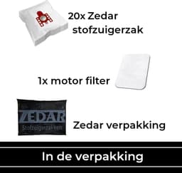 Stofzuigerzakken geschikt voor Miele FJM Compact C1 / C2 complete C1 - van Zedar - 20 stuks — thumbnail 2