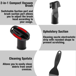 Allecto Premium - Set van 7 Universele Stofzuigeropzetstukken - 2-in-1 Zuigkop - Stofzuigeraccessoires met Lange Platte Kop - 32-35 mm - Voor Alle Stofzuigers — thumbnail 2