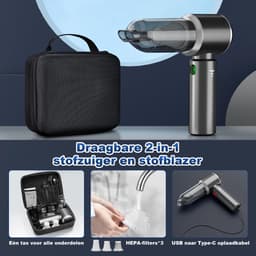 Handstofzuiger Draadloos 18000Pa – 3-in-1 Auto Stofzuiger & Luchtblazer – 6000mAh – HEPA Filter – USB-C — thumbnail 4