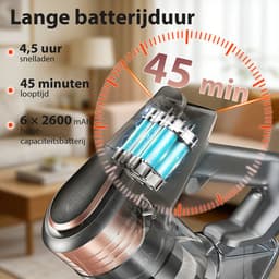 Grenintol Steelstofzuiger – Draadloze stofzuiger – 48 kPa – 300W – LED-display & LED-verlichting – 6-in-1 Kruimeldief – Zonder Zak, HEPA-filter – Met wandhouder, Dierenharen — Goud — thumbnail 4