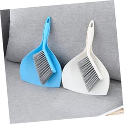 Mini Bezem en Stoffer Set - Kleine Schoonmaakset - Bureau Schoonmaken - Met Ophanggat — thumbnail 2