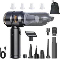 Draagbare Stofzuiger - Handstofzuiger Draadloos - Auto en Huis - Krachtige Borstelloze Motor - 500 Gram - Zwart — thumbnail 1