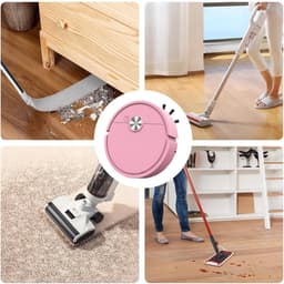 Bureau Stofzuiger - Kruimelrobot - Bureau Schoonhouden - Slimme Navigatie - 27.5 x 26.4 x 7.4 cm - Roze — thumbnail 4