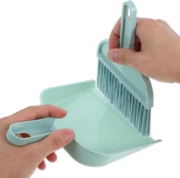 Handveger en schep - Mini bezemset - Snelle schoonmaak - Compact en draagbaar - 21 cm - Blauw — thumbnail 4