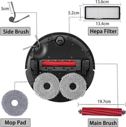 Accessoire-vervanging voor Roborock Qrevo serie - QV 35A, QV 35S, QR 598, QR 798 robotstofzuiger, 2 hoofdborstels, 4 zijborstels, 4 HEPA-filters, 6 reinigingsdoeken, 6 stofzakken — thumbnail 2