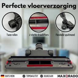 Maxorado Stofzuigermond geschikt voor Dyson V10 / V12 Slim – Platte Parketborstel voor Houten Vloeren, Laminaat & Tegels – Flexibel & Wendbaar – 28 cm Breed – Met Zijzuigopeningen & Wielen — thumbnail 3