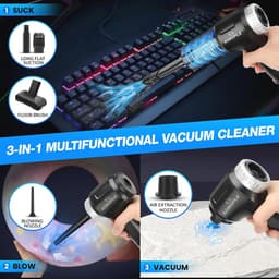 Draadloze Handstofzuiger 3-in-1: Mini Stofzuiger voor Auto en Huis met 11000PA zuigkracht — thumbnail 5
