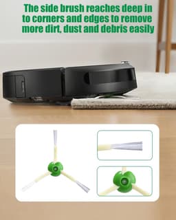 Compleet Set Reserveonderdelen voor iRobot Roomba E/I/J-serie, i7 i7+ i3 i3+ i4 i4+ j7 j7+ E5 E6, borstelaccessoires compatibel met iRobot Roomba, 2 sets rubberen borstels,8 hoogwaardige filters, 10 zijborstels — thumbnail 4