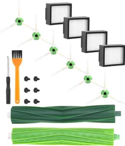 reserveonderdelen geschikt voor iRobot Roomba E & I serie, accessoires geschikt voor E5 E6 i7 i7+ i3 i3+ i4 i4+ i6 i6+ ,reserveonderdelen 1 paar multivloerborstel, 4 filters, 6 zijborstels — thumbnail 1
