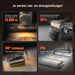 Draadloze all-in-one nat-droogstofzuiger - 20.000 Pa krachtige vloerreiniger met zelfreiniging en drogen — thumbnail 2