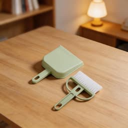 Stofpan en Borstel - Kleine Bezem Set - Bureau Reinigen - Compact Ontwerp - 5 x 13 cm - Groen — thumbnail 4