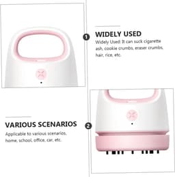 Draagbare Mini Stofzuiger - Tafelreiniger Kruimeldief - Bureau Schoonmaken - USB Oplaadbaar - 9.9 x 8.6 cm - Roze — thumbnail 4