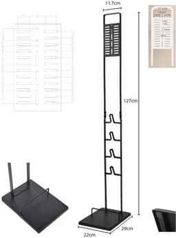 Melili Houder voor draagbare stofzuigers -Stofzuiger Houder – draagbare stofzuigers opruimen - Stofzuigerhouder compatibel -Stofzuiger Ophangbeugel – Stofzuigerhouder – Vrijstaand – Antislip – Stabiel - 29 x 22 x 127 cm — thumbnail 1