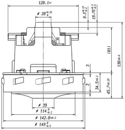 Stofzuigermotor Vervanging - Motor Onderdeel - Stofzuiger Reparatie - Universele Compatibiliteit - 32 x 22 x 22 cm - grijs — thumbnail 3