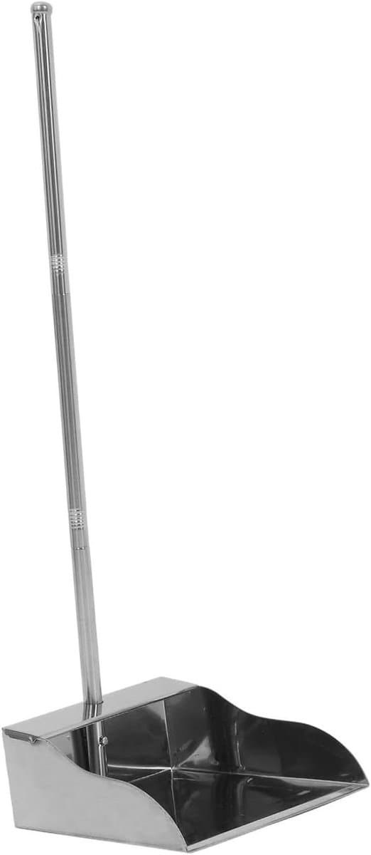 Roestvrijstalen Stoffer - Grote Bak - Buiten Reinigen - Ergonomisch Ontwerp - 70 cm Lengte - Zilver — afbeelding 1