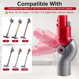 Dailygoods - Dailygoody - Snelle Adapter - Geschikt voor Dyson V7 V8 V10 V11 V15 - Rood - Laag Bereik - Ideaal voor meubels en harde vloeren - Draagbaar en en — thumbnail 2