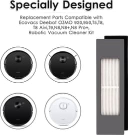 (5 stuks) HEPA-filter voor robotstofzuiger Ecovacs DEEBOT OZMO 920 950 T8 AIVI Max T9 T5 N5 N7 N8+ N8 Pro Plus DX55 DX93 DJ65, robotstofzuigerfilterset, vervangende onderdelen 5 filters — thumbnail 4