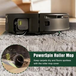Set van 2 Luxe Reserve Borstelrollen - Geschikt voor iRobot Roomba Max 705 Combo+ & Max 700 Serie - 31cm - Zelfreinigende Roller Mop - Grijs/Groen — thumbnail 3
