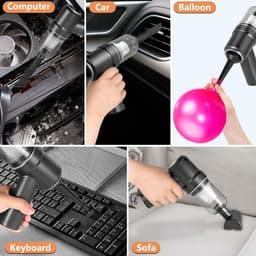Sander Shop Draadloze Handstofzuiger, 3-in-1 Elektrische Persluchtstofzuiger, Oplaadbare Mini-stofzuiger, Stofzuiger Voor Huisdierenhaar en Autoreiniging (Zilver Zwart) — thumbnail 3