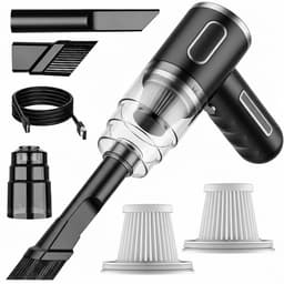Wishdor Draadloze Handstofzuiger & Kruimeldief - 29.000 Pa - Dubbele Motor - Nat & Droog Gebruik - Inclusief Accessoires - Zwart — thumbnail 1
