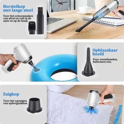 3-in-1 Oplaadbare Handstofzuiger - Droog & Wet Opzuigen + Blaasfunctie, 2000mAh Langdurige Batterij, Compatibel met Auto en Huis — thumbnail 3
