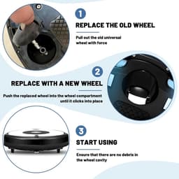 2-stuks zwenkwielen vooraan - geschikt voor Roomba 500, 600, 700, 800 en 900-serie - voorwiel voor Roomba-robotstofzuiger - reservewiel met laag geluidsniveau - vervangende accessoires — thumbnail 2